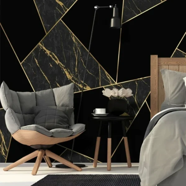 Marmore Preto e Dourado